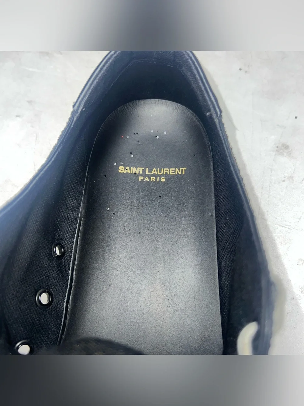 Yves Saint Laurent YSL Bedford Glitter Low Top Sneakers Mens EU 47 Black Gold